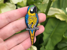 Load image into Gallery viewer, Sunny The Blue and Gold Macaw Hard Enamel Pin