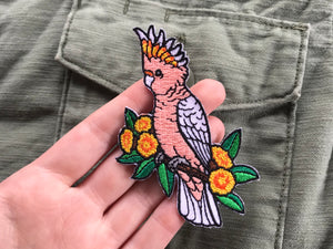 Major Mitchell's Cockatoo Embroided Iron on Patch