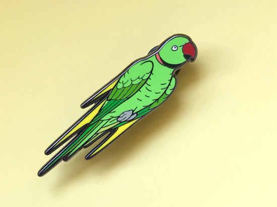 Touché the Indian Ringneck Enamel Pin – Hyper Finch