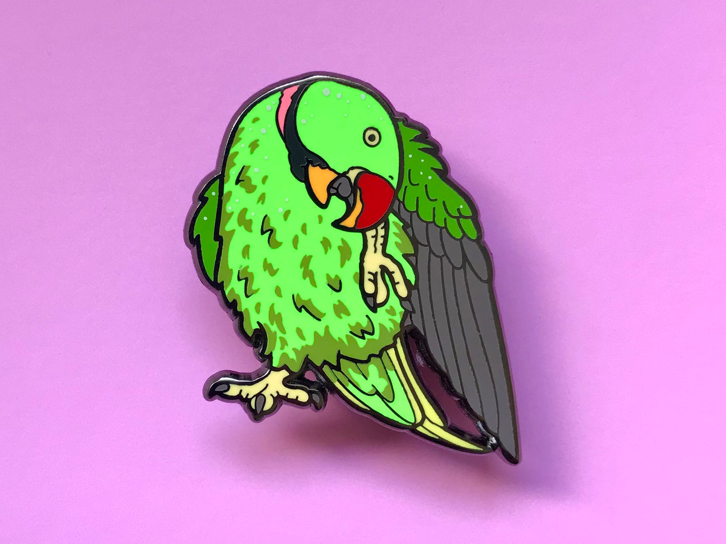 Rasta the Alexandrine Parakeet Enamel Pin