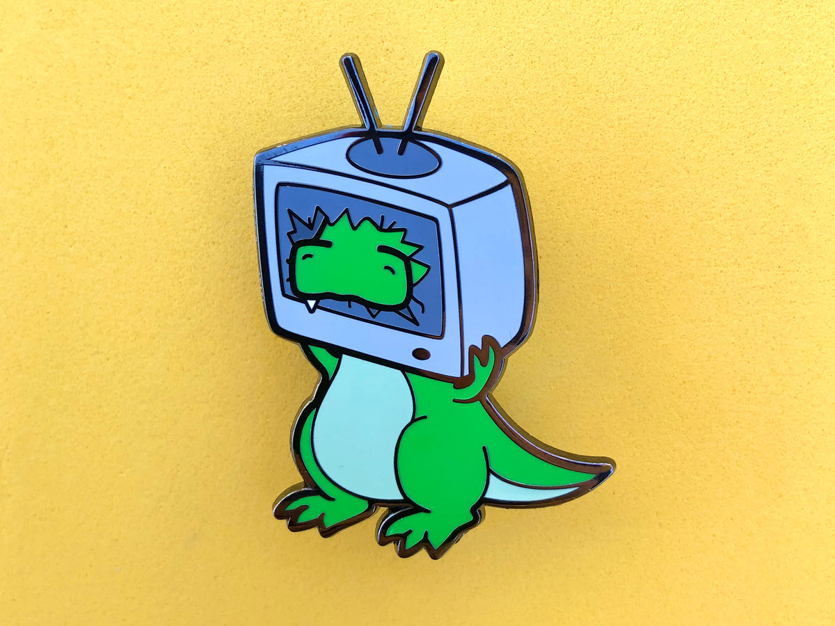 Retrosaur Televised Enamel Pin