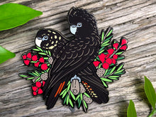 Load image into Gallery viewer, Glossy Black Cockatoos Hard Enamel Pin