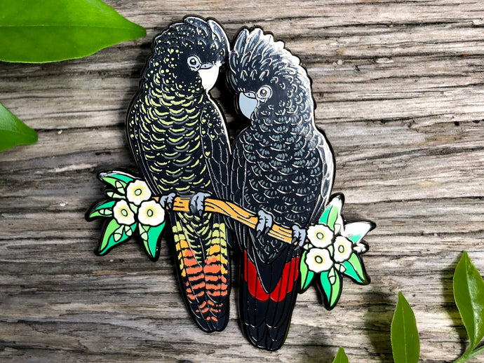 Red-tailed Black Cockatoos Hard Enamel Pin