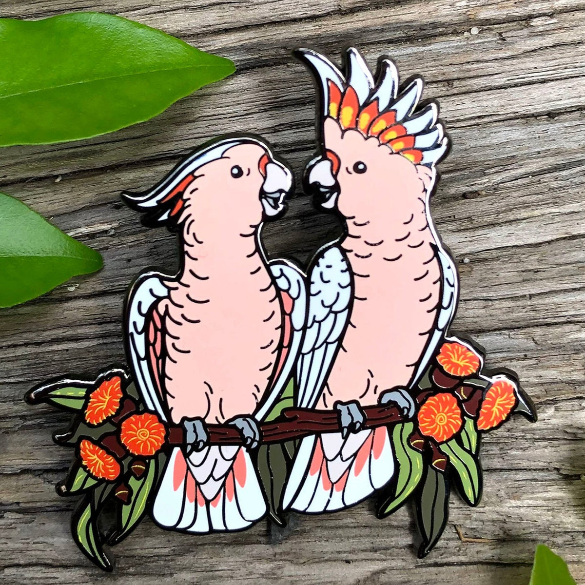Pink Cockatoos Enamel Pin