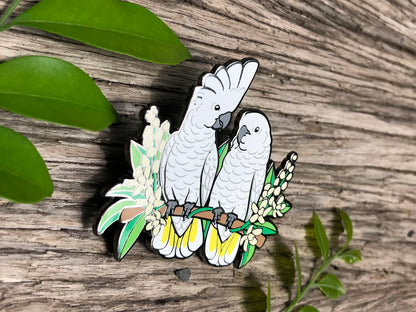 Umbrella / White Cockatoos Enamel Pin