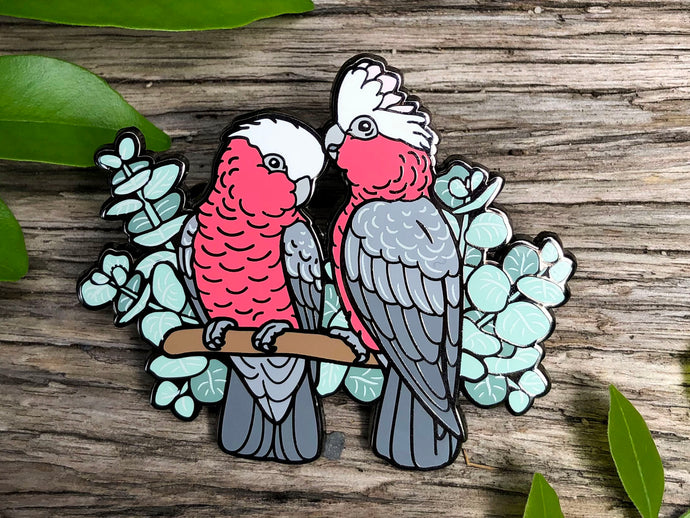 Galahs / Rose-breasted cockatoos Hard Enamel Pin