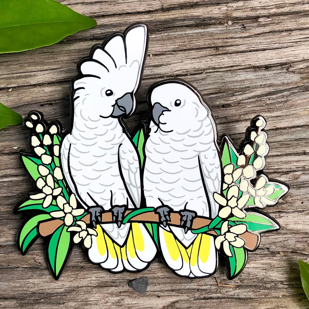 Umbrella / White Cockatoos Enamel Pin