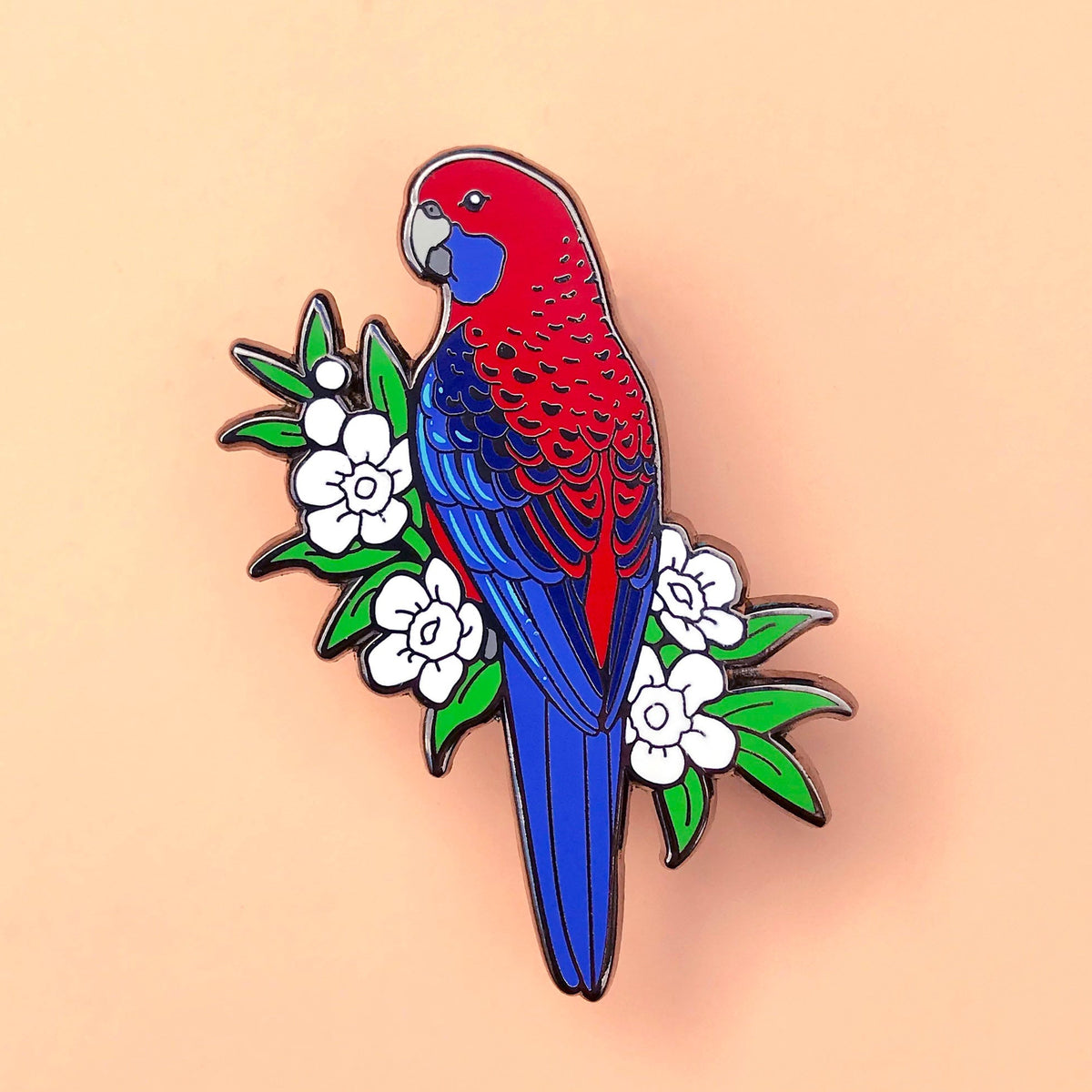 Crimson Rosella Enamel Pin