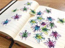 Load image into Gallery viewer, Rainbow Stag Beetle Mini Sticker Pack (20 pack)