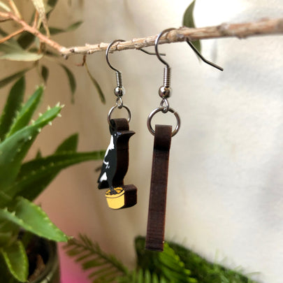 Magpie Pie Time Wooden Earrings