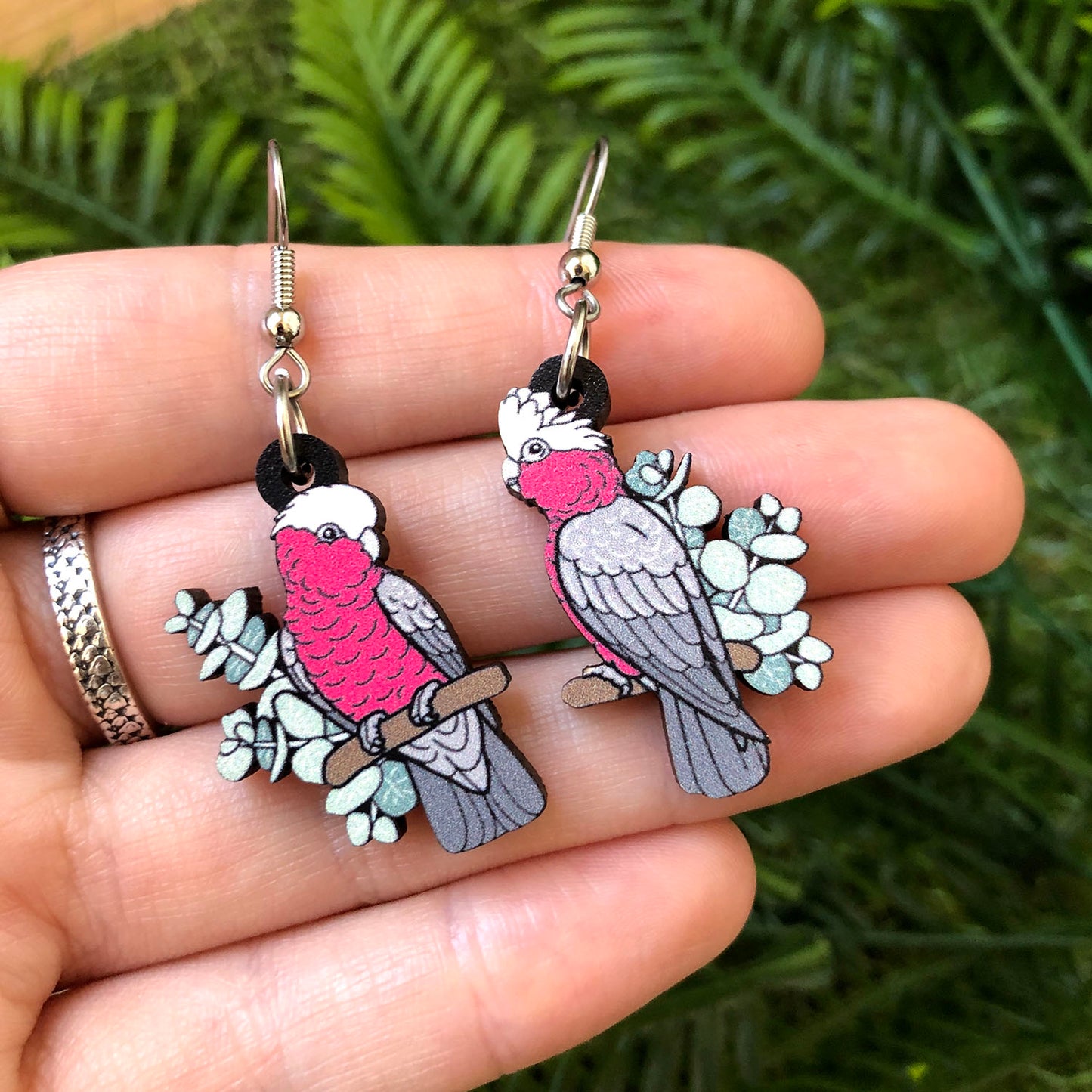 Galah Wooden Earrings