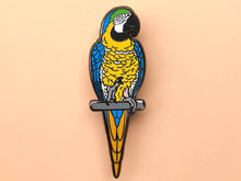 Load image into Gallery viewer, Sunny The Blue and Gold Macaw Hard Enamel Pin