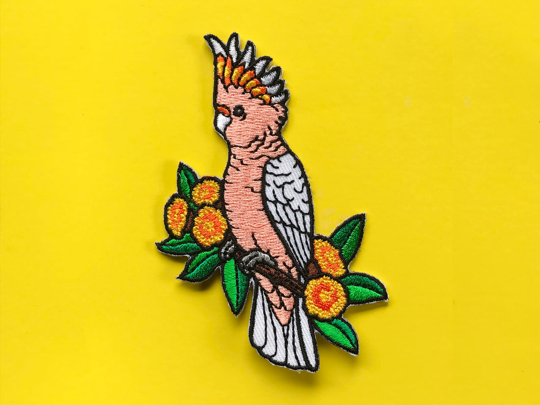 Major Mitchell's Cockatoo Embroided Iron on Patch