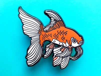 Comet Goldfish Hard Enamel Pin