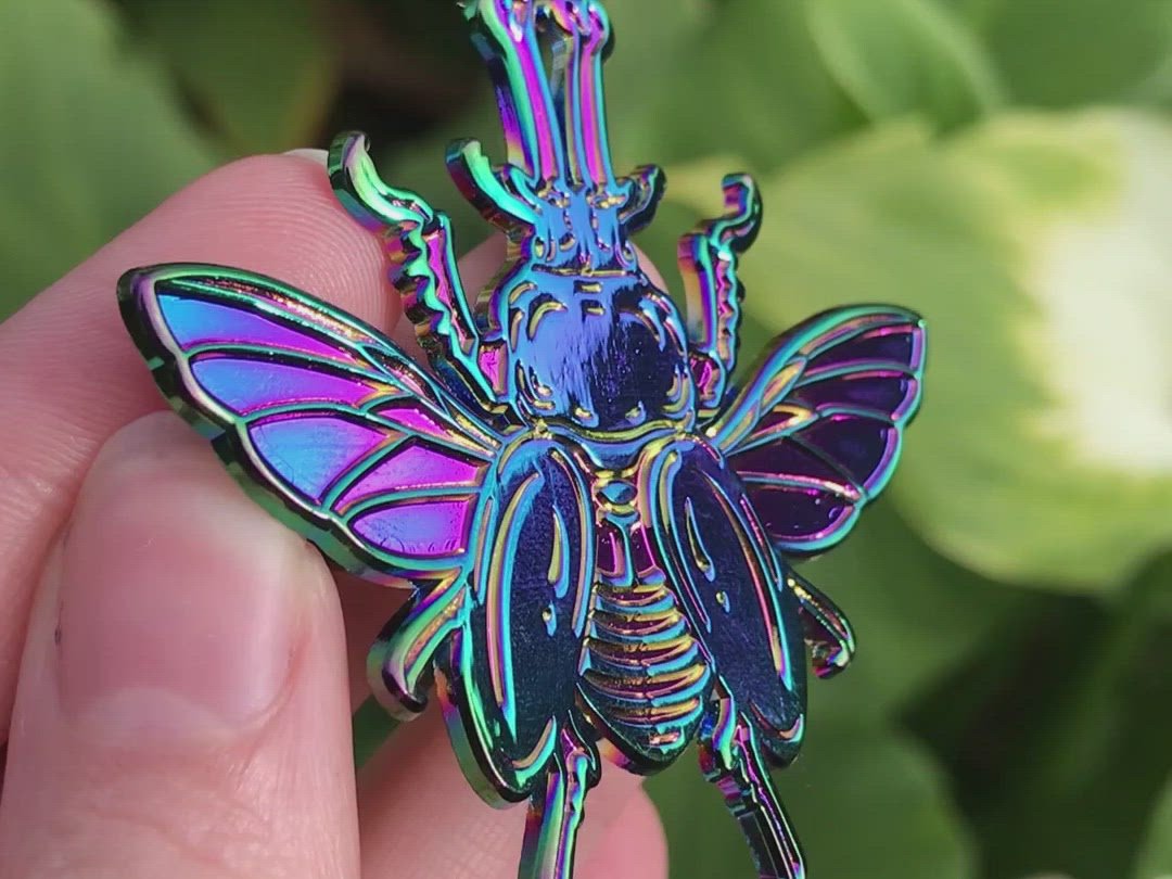 Rainbow Stag Beetle Pin