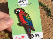 Load image into Gallery viewer, Morgan The Camelot Macaw Hard Enamel Pin
