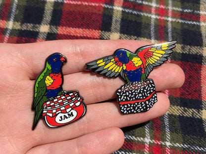 Lorikeet Lamington Lunch Enamel Pin Set