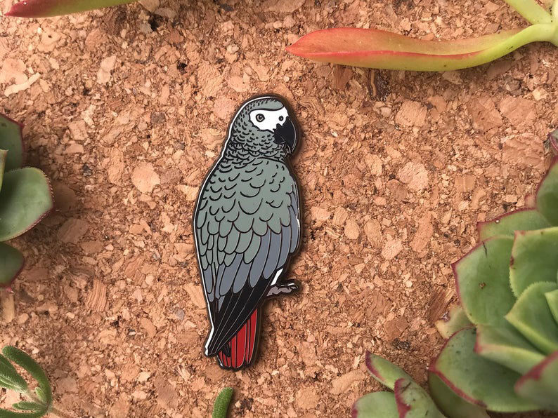 Cressi The Congo African Grey Enamel Pin