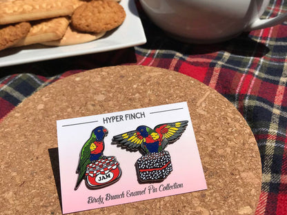 Lorikeet Lamington Lunch Enamel Pin Set