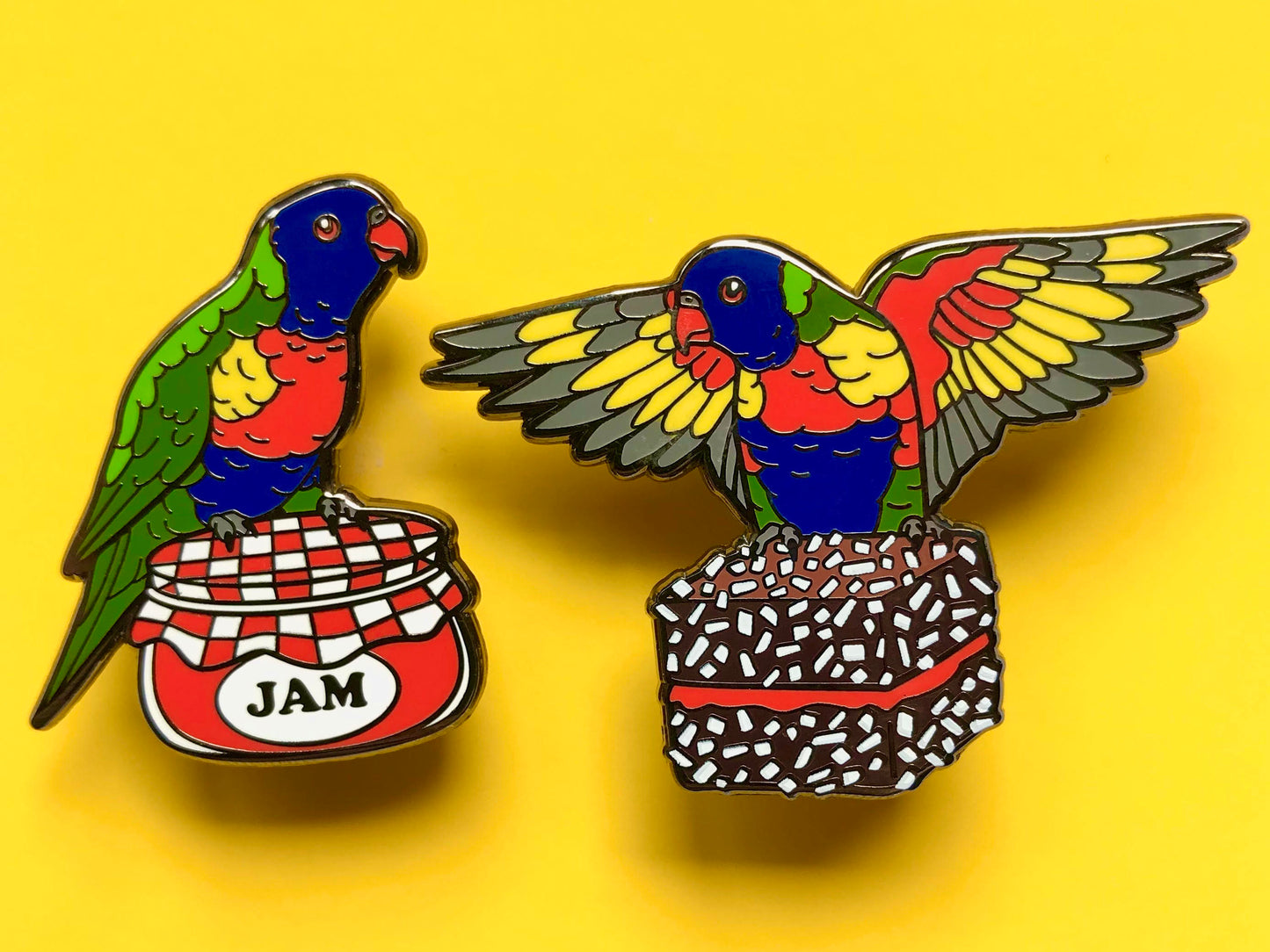 Lorikeet Lamington Lunch Enamel Pin Set